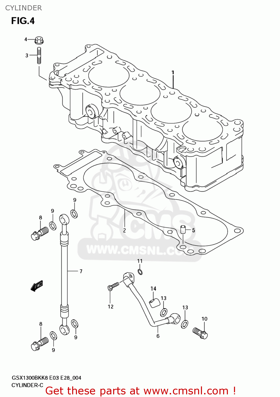 CYLINDER GSX1300BK BKING 2008 (K8) USA (E03)