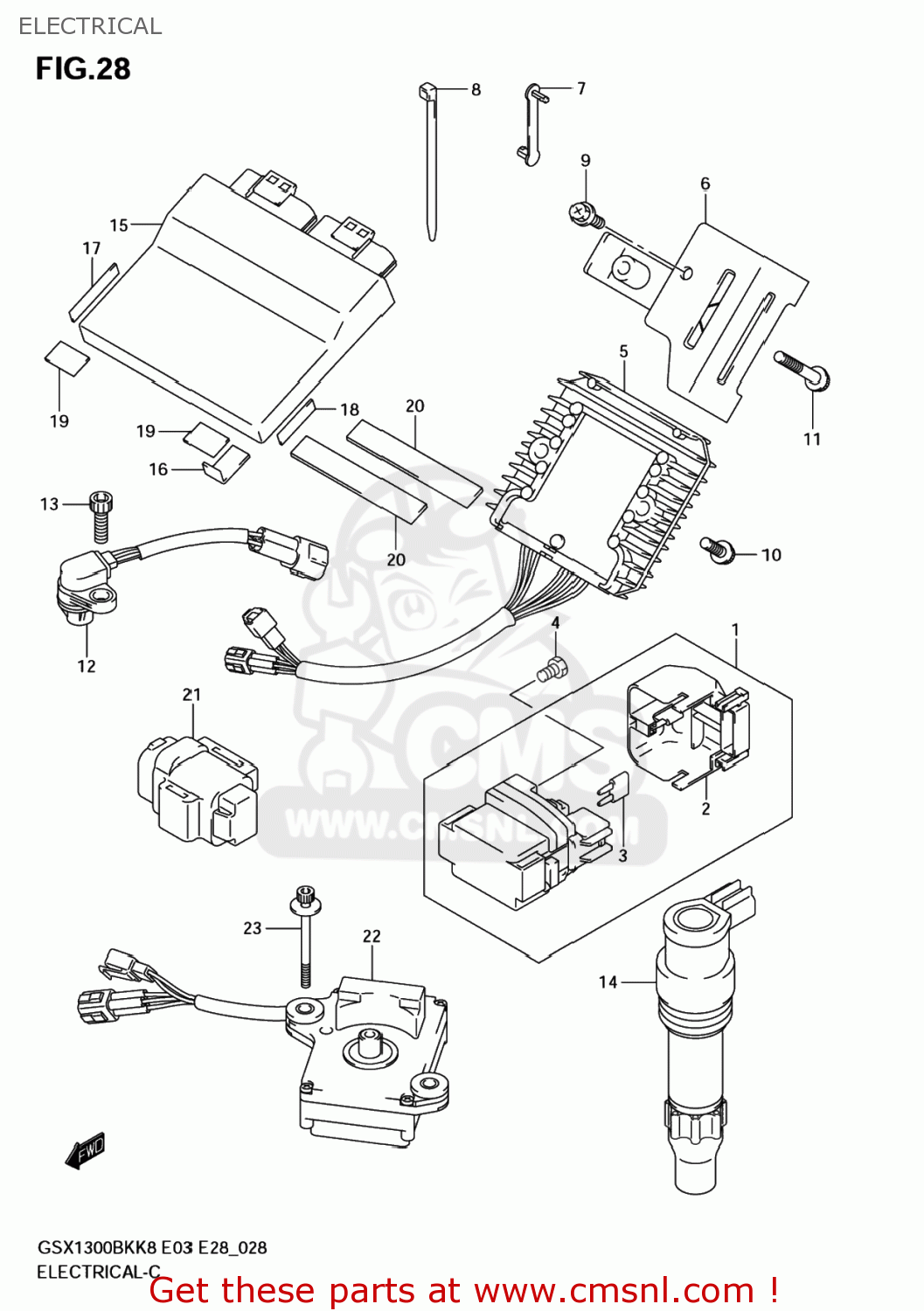 ELECTRICAL GSX1300BK BKING 2008 (K8) USA (E03)