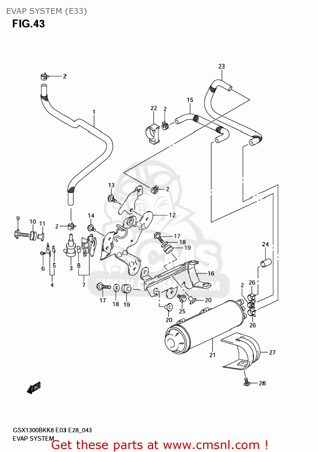 EVAP SYSTEM (E33) GSX1300BK BKING 2008 (K8) USA (E03)