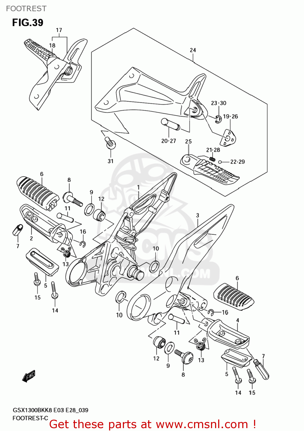 FOOTREST GSX1300BK BKING 2008 (K8) USA (E03)