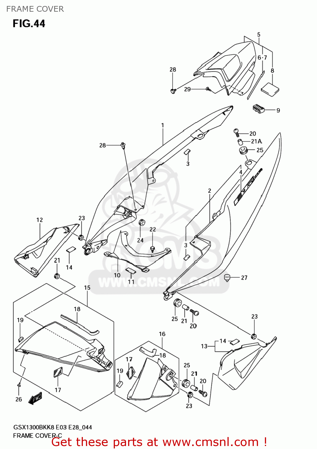 FRAME COVER GSX1300BK BKING 2008 (K8) USA (E03)