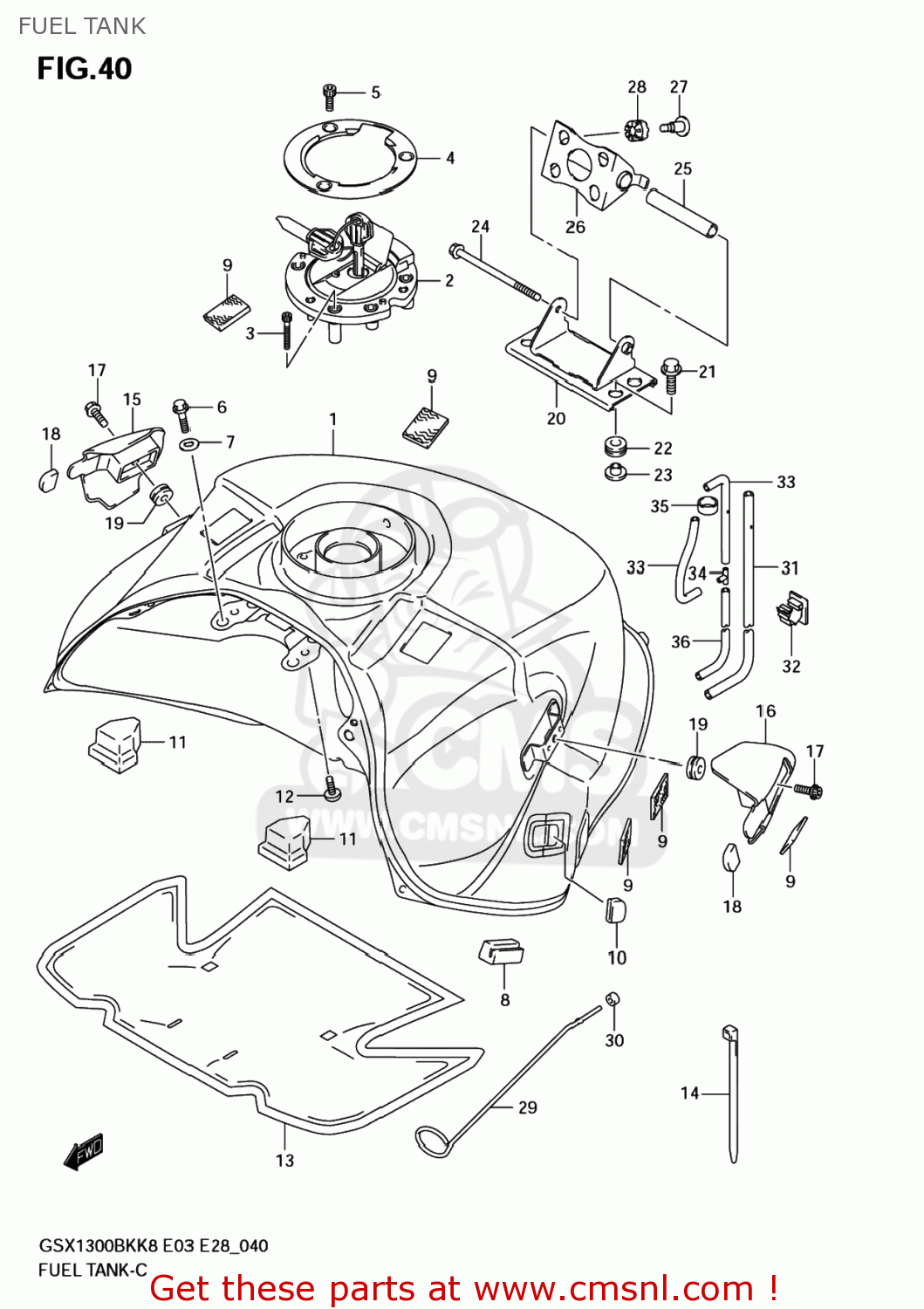 FUEL TANK GSX1300BK BKING 2008 (K8) USA (E03)