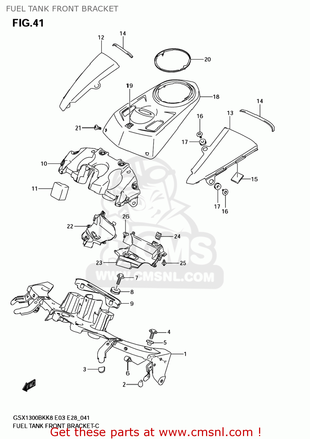 FUEL TANK FRONT BRACKET GSX1300BK BKING 2008 (K8) USA (E03)