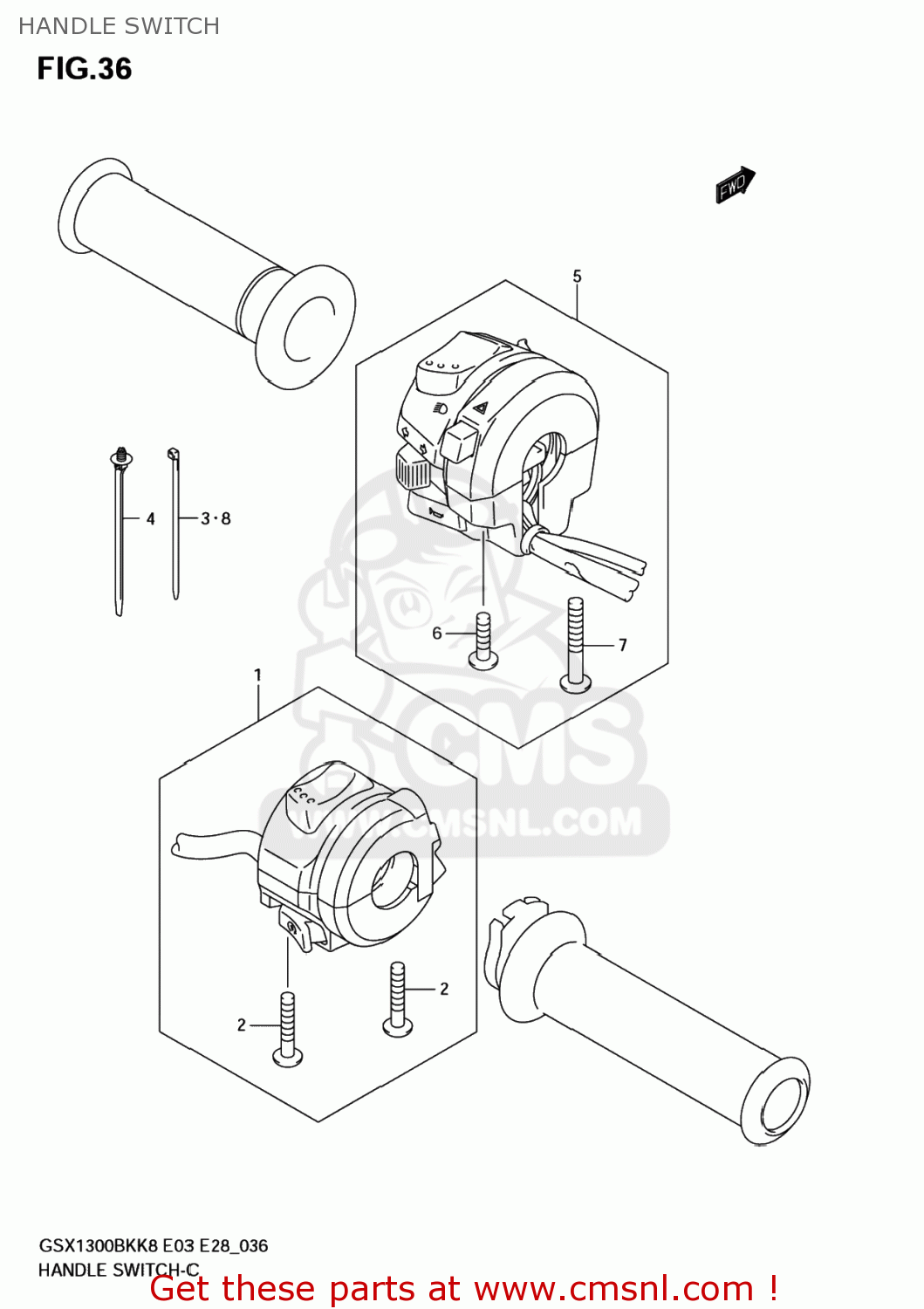 HANDLE SWITCH GSX1300BK BKING 2008 (K8) USA (E03)