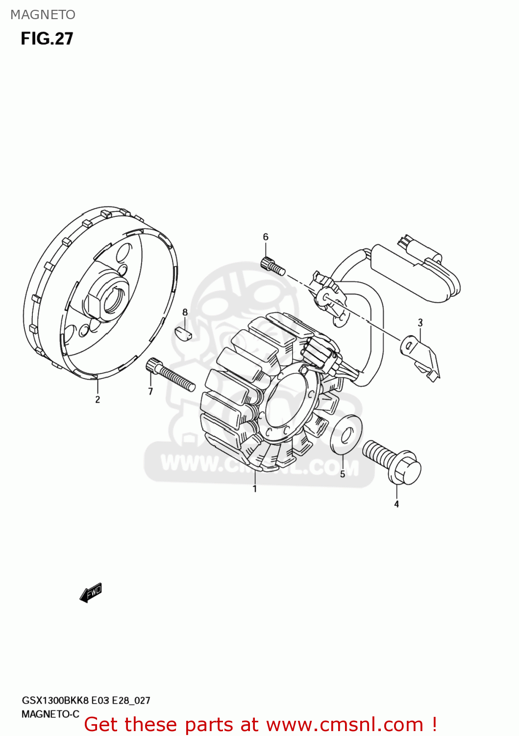 MAGNETO GSX1300BK BKING 2008 (K8) USA (E03)
