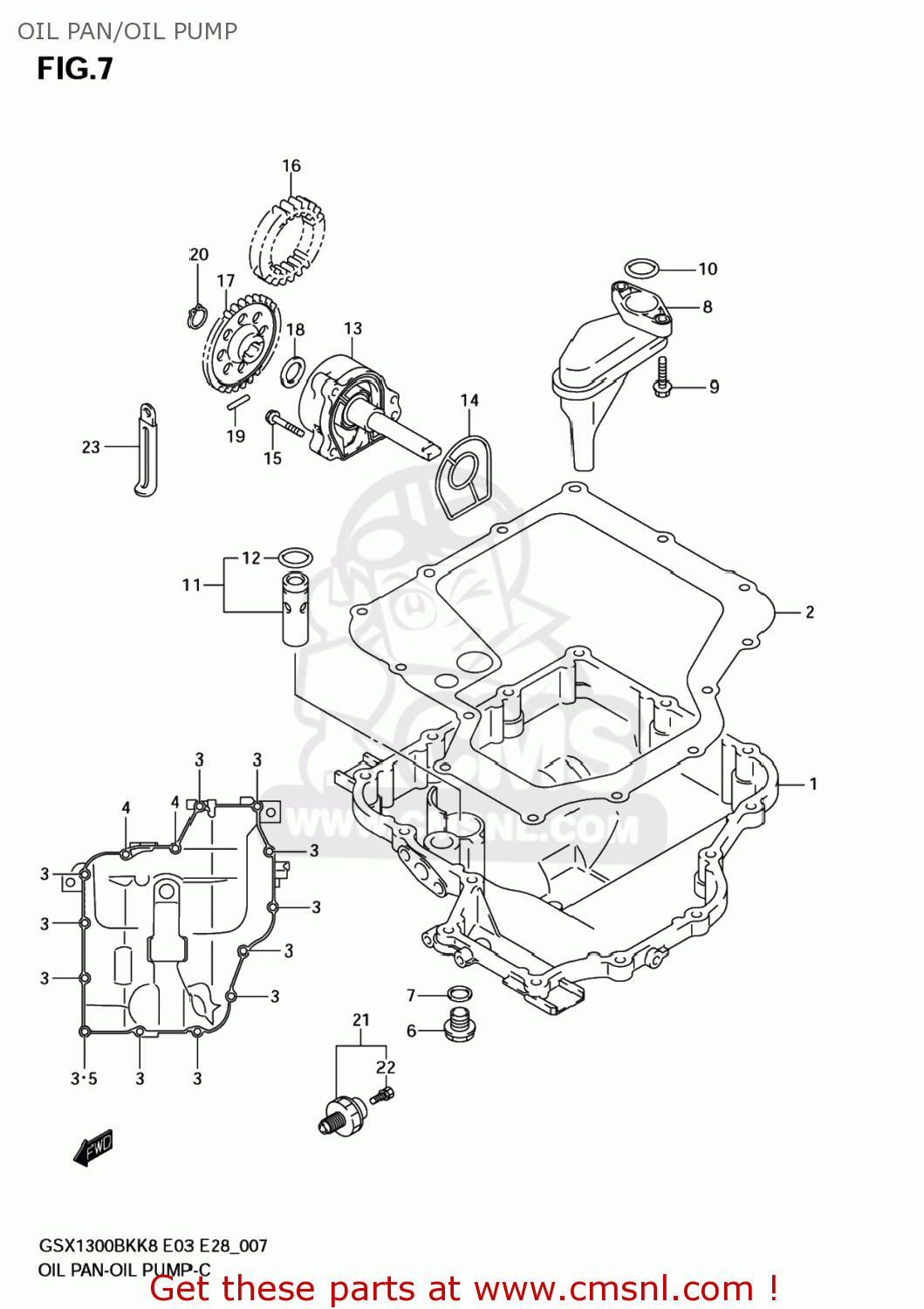OIL PAN/OIL PUMP GSX1300BK BKING 2008 (K8) USA (E03)