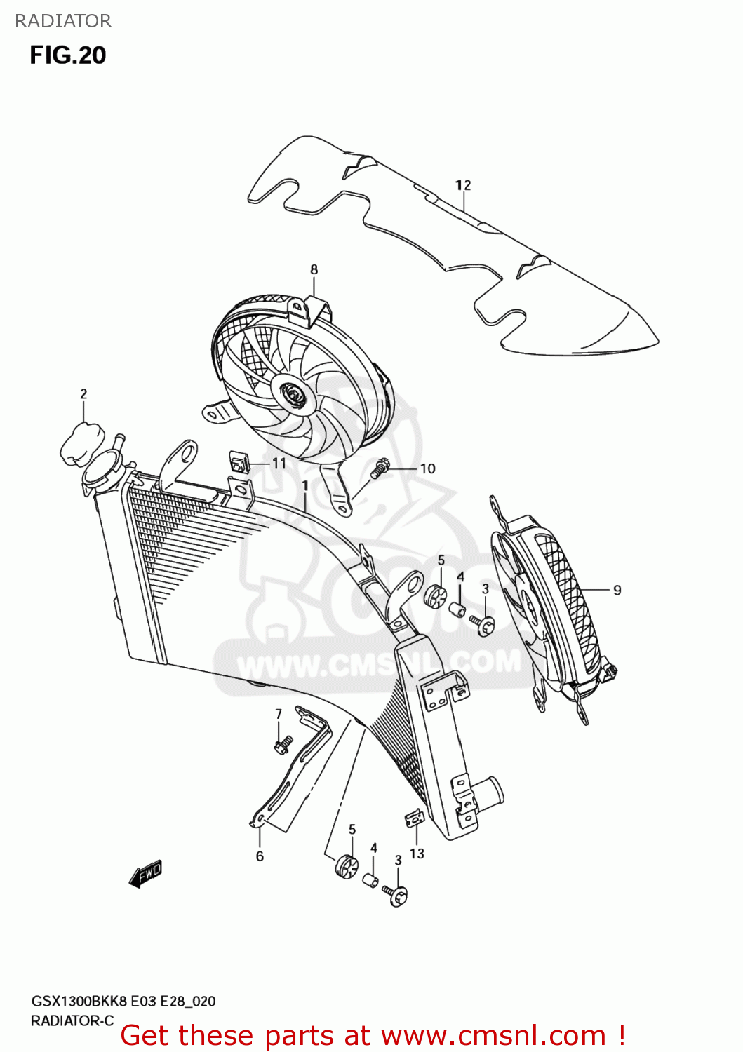 RADIATOR GSX1300BK BKING 2008 (K8) USA (E03)
