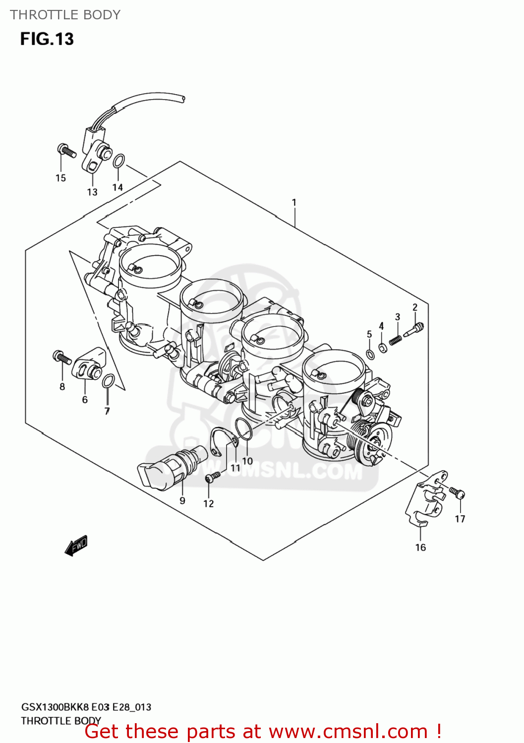 THROTTLE BODY GSX1300BK BKING 2008 (K8) USA (E03)