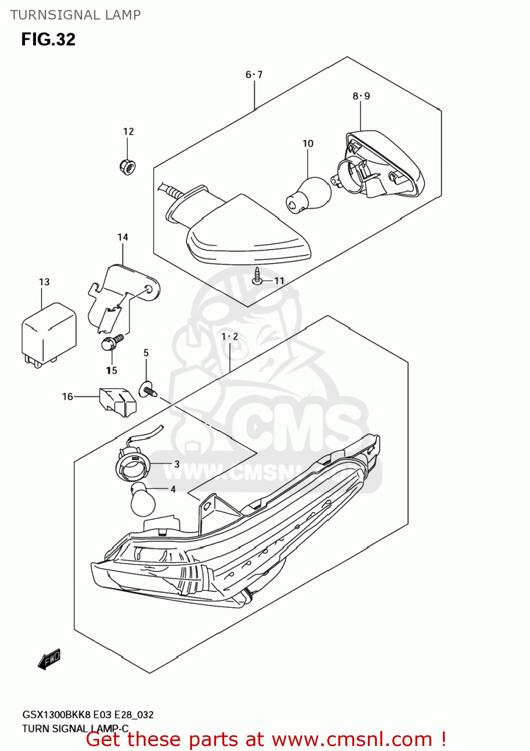 TURNSIGNAL LAMP GSX1300BK BKING 2008 (K8) USA (E03)