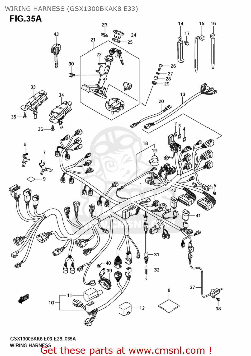 WIRING HARNESS (GSX1300BKAK8 E33) GSX1300BK BKING 2008 (K8) USA (E03)