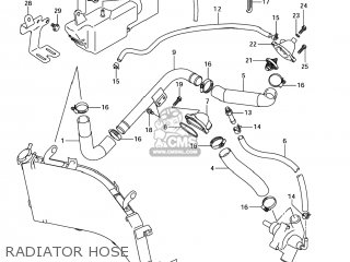 RADIATOR HOSE - GSX1300BK BKING 2008 (K8) USA (E03)