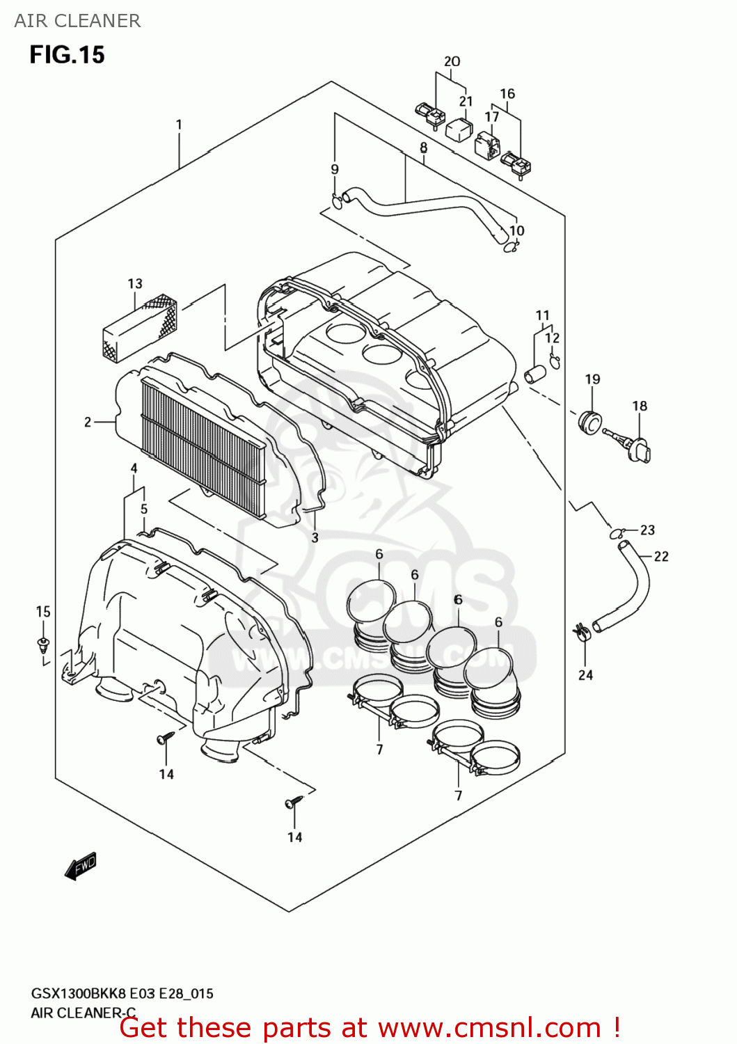 AIR CLEANER GSX1300BKA BKING 2008 (K8) USA (E03)