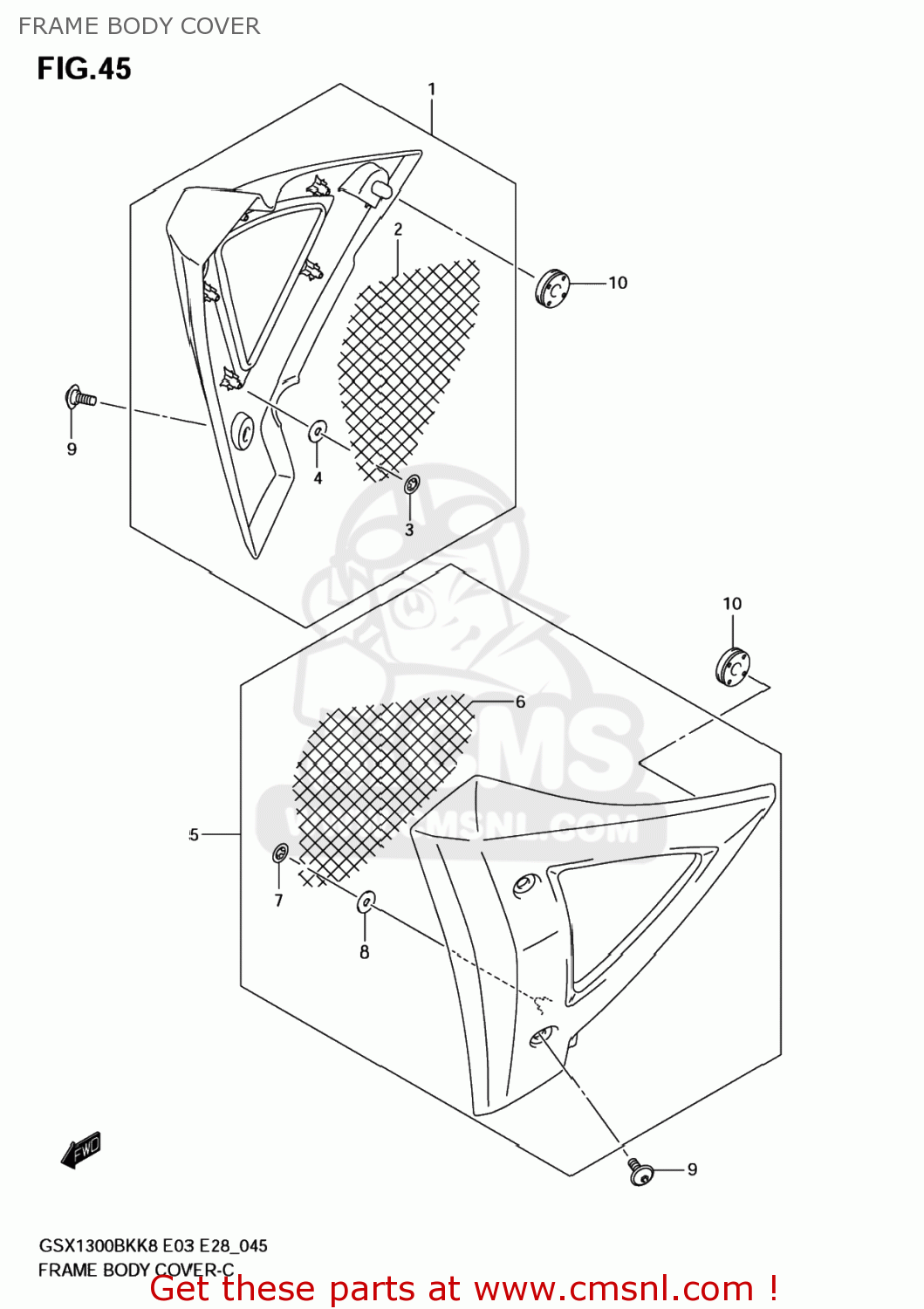 FRAME BODY COVER GSX1300BKA BKING 2008 (K8) USA (E03)
