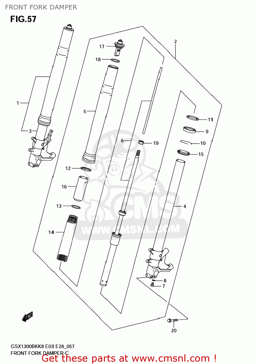 FRONT FORK DAMPER GSX1300BKA BKING 2008 (K8) USA (E03)