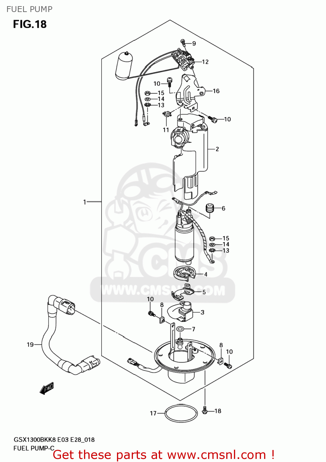 FUEL PUMP GSX1300BKA BKING 2008 (K8) USA (E03)