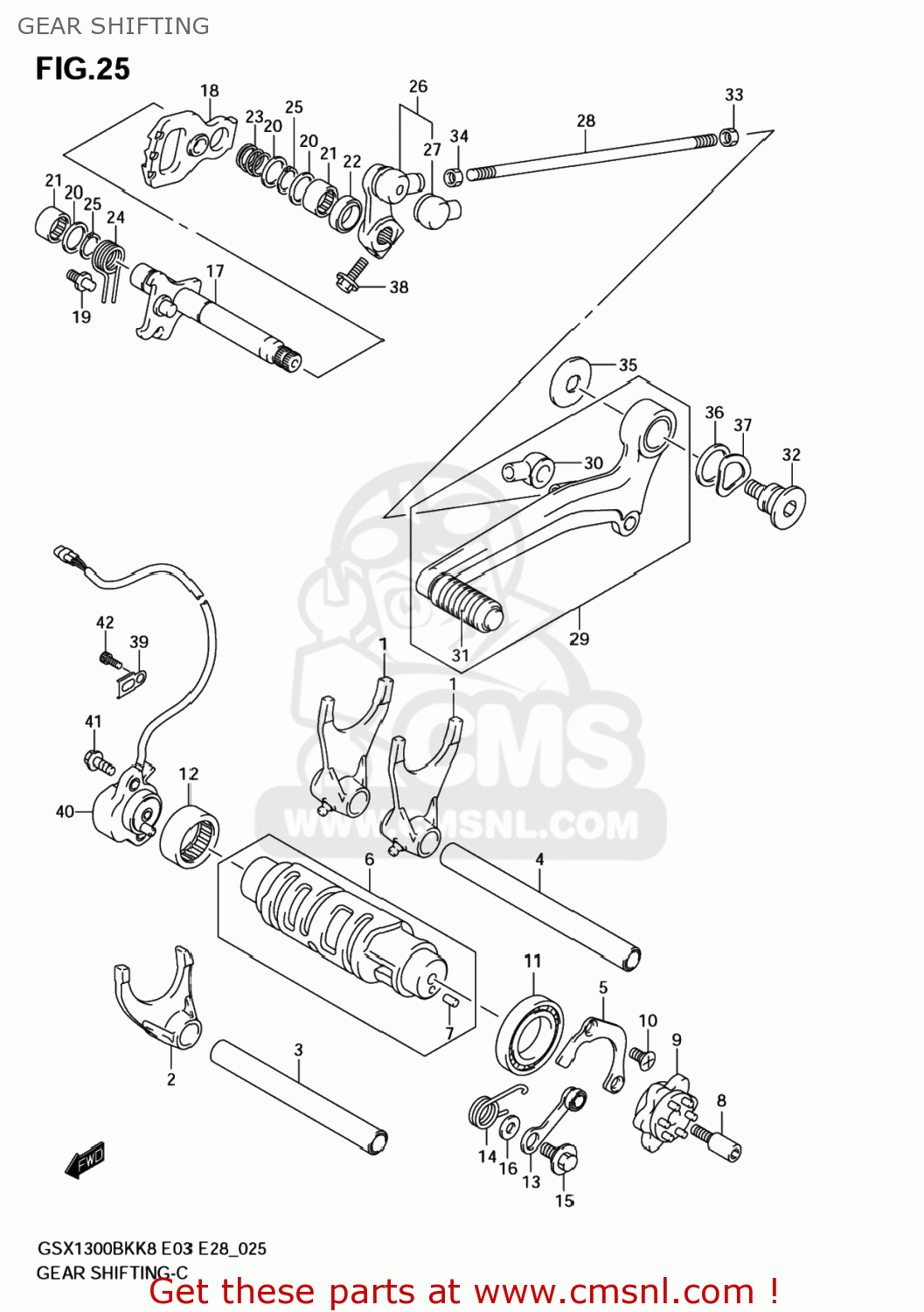 GEAR SHIFTING GSX1300BKA BKING 2008 (K8) USA (E03)