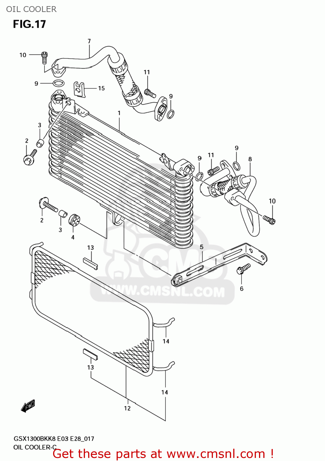 OIL COOLER GSX1300BKA BKING 2008 (K8) USA (E03)