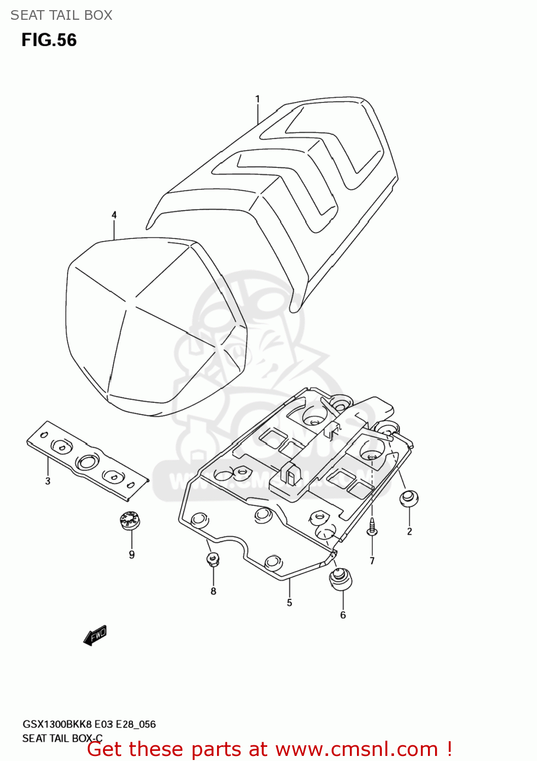SEAT TAIL BOX GSX1300BKA BKING 2008 (K8) USA (E03)