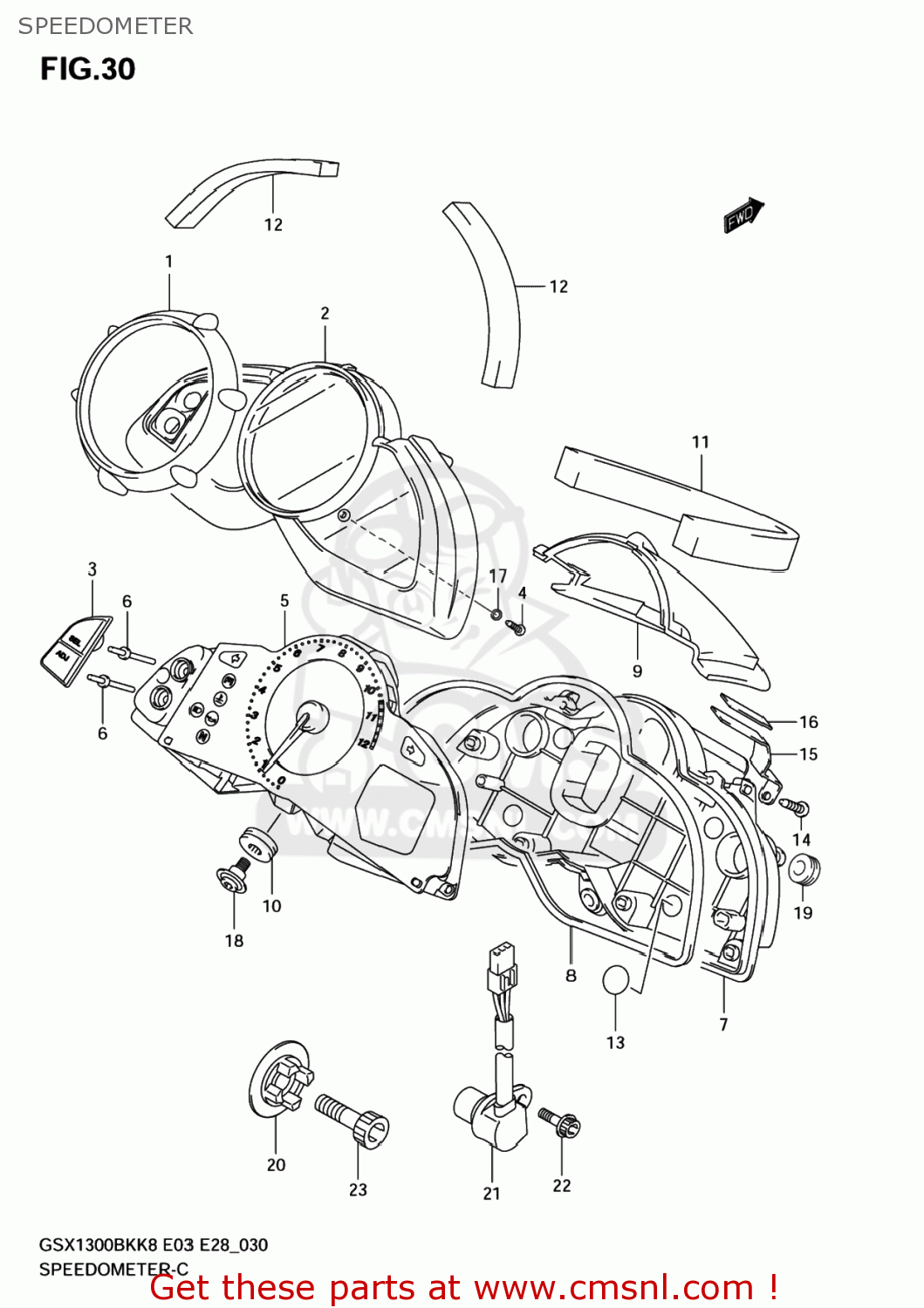 SPEEDOMETER GSX1300BKA BKING 2008 (K8) USA (E03)