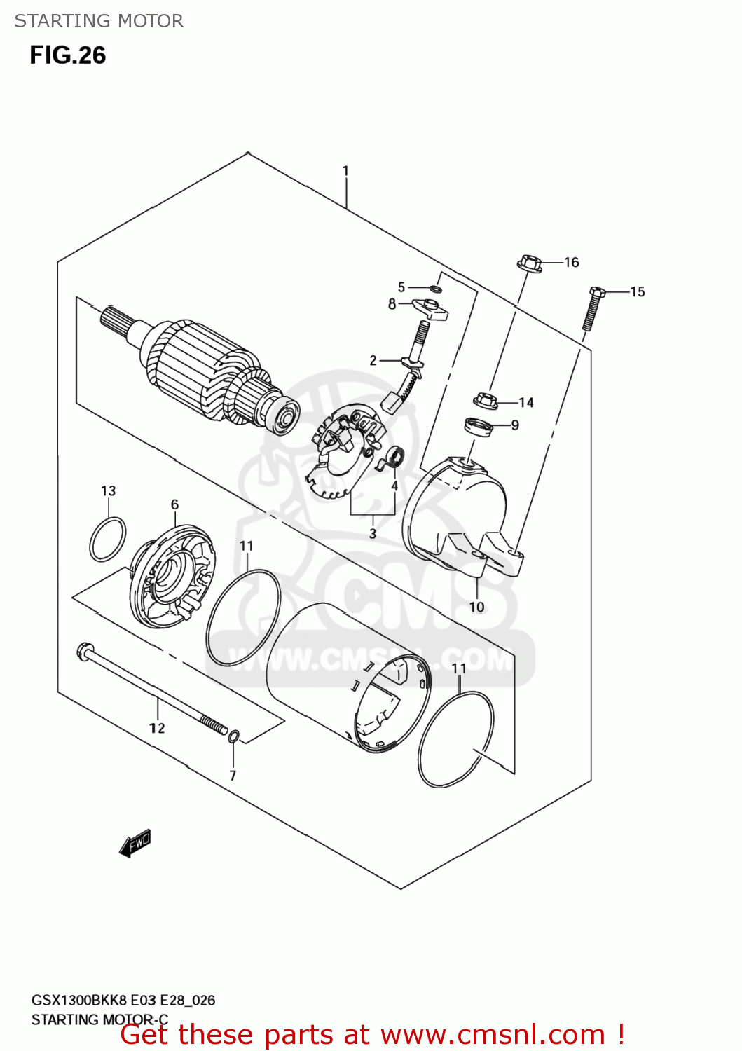 STARTING MOTOR GSX1300BKA BKING 2008 (K8) USA (E03)
