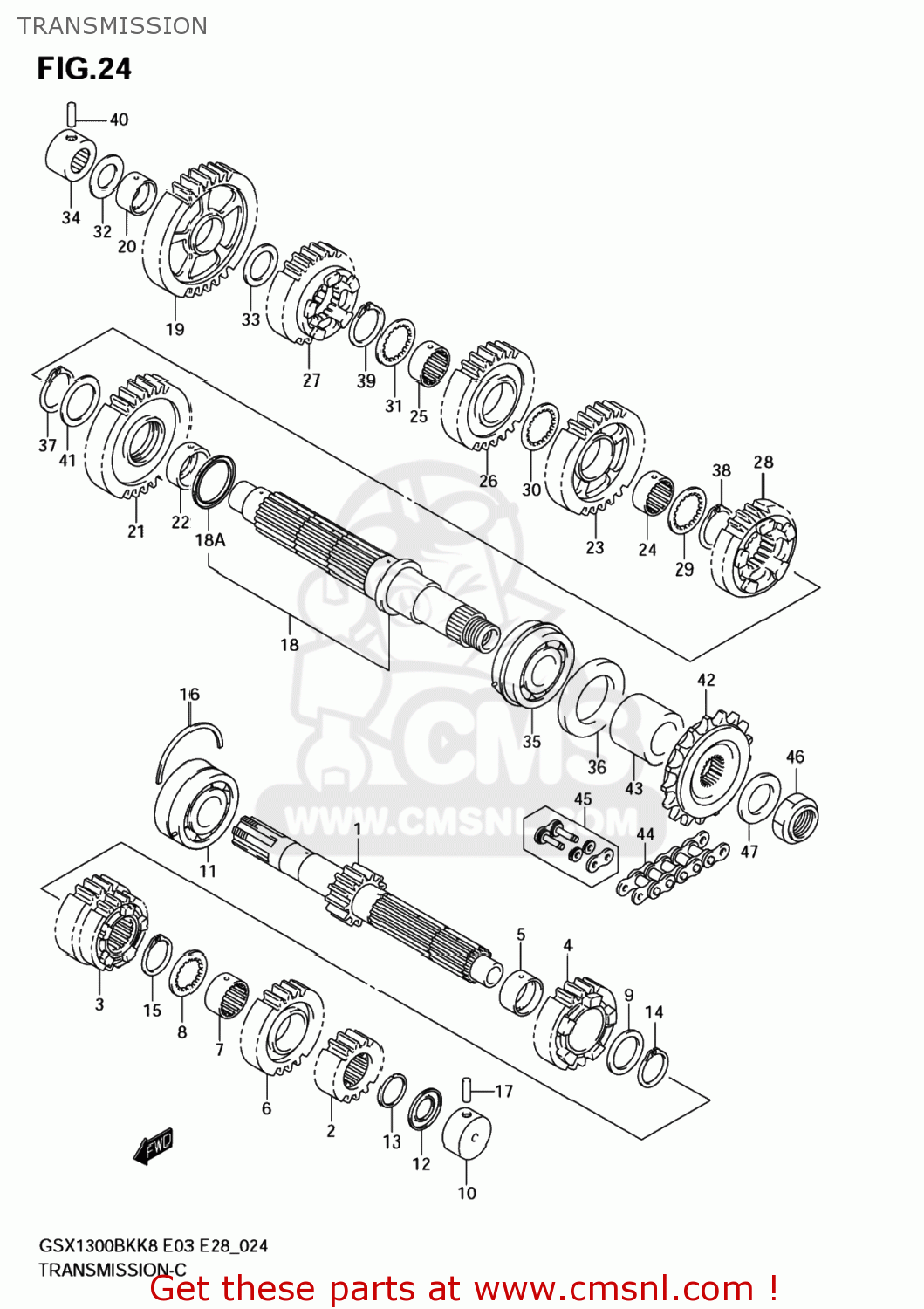 TRANSMISSION GSX1300BKA BKING 2008 (K8) USA (E03)