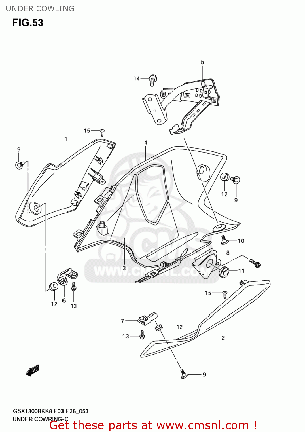 UNDER COWLING GSX1300BKA BKING 2008 (K8) USA (E03)