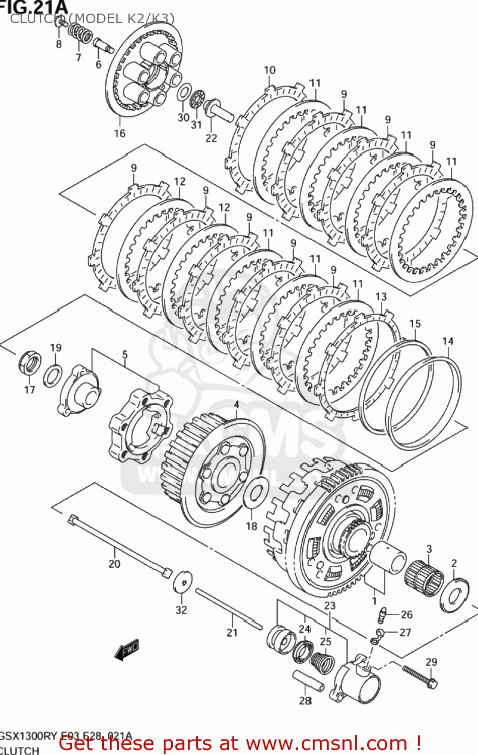CLUTCH (MODEL K2/K3) GSX1300R HAYABUSA 1999 (X) USA (E03)
