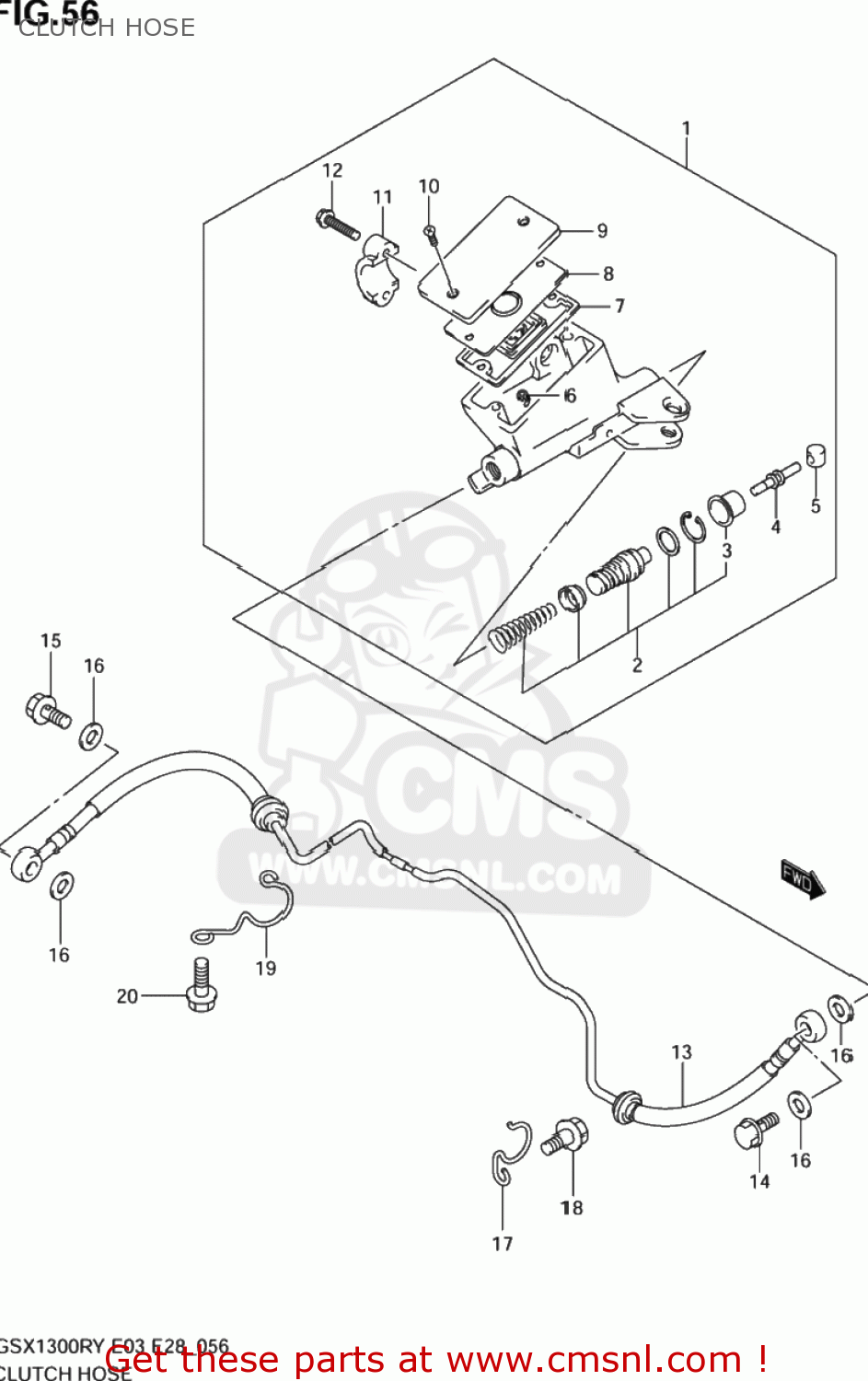 CLUTCH HOSE GSX1300R HAYABUSA 1999 (X) USA (E03)