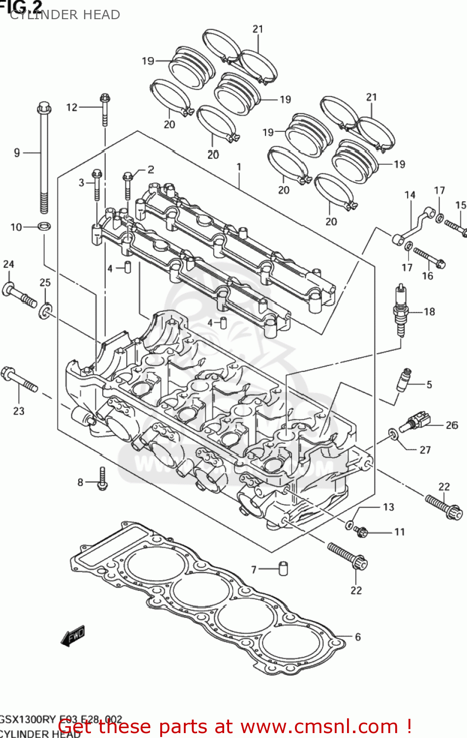 CYLINDER HEAD GSX1300R HAYABUSA 1999 (X) USA (E03)