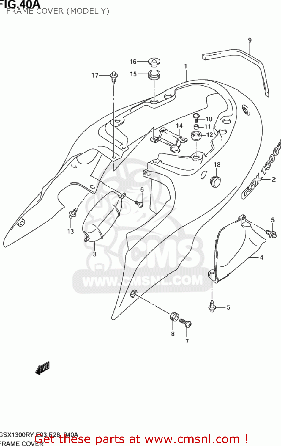 FRAME COVER (MODEL Y) GSX1300R HAYABUSA 1999 (X) USA (E03)