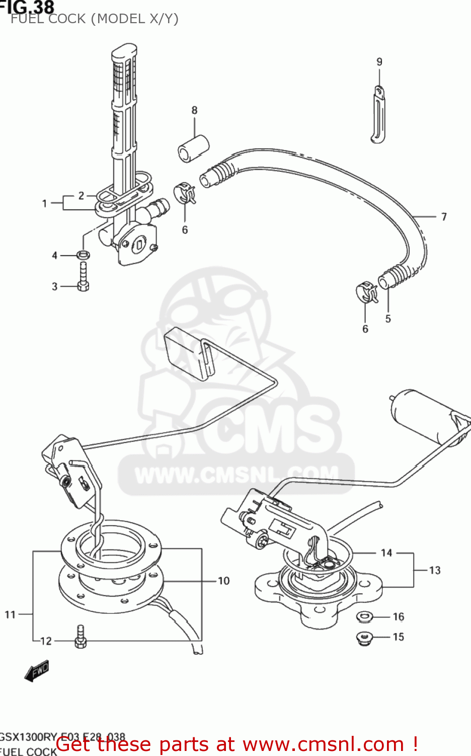 FUEL COCK (MODEL X/Y) GSX1300R HAYABUSA 1999 (X) USA (E03)