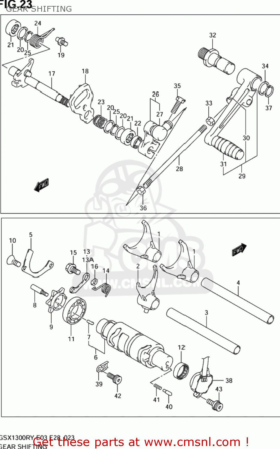 GEAR SHIFTING GSX1300R HAYABUSA 1999 (X) USA (E03)