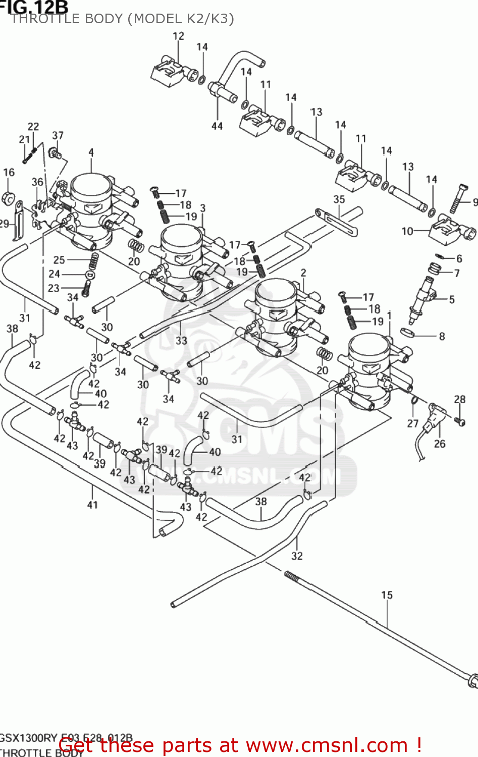 THROTTLE BODY (MODEL K2/K3) GSX1300R HAYABUSA 1999 (X) USA (E03)