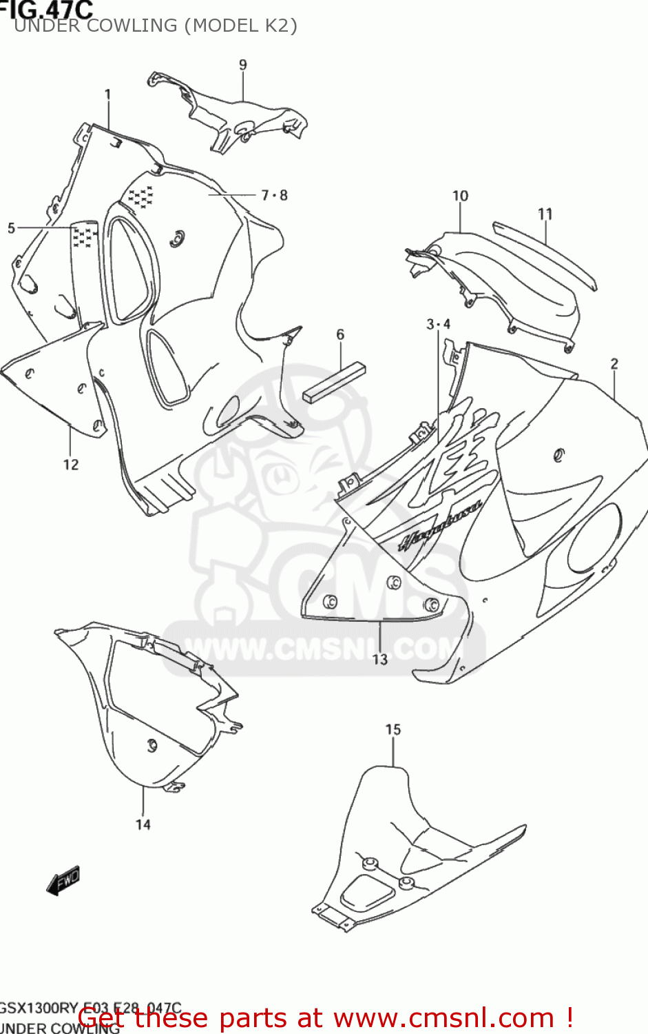 UNDER COWLING (MODEL K2) GSX1300R HAYABUSA 1999 (X) USA (E03)