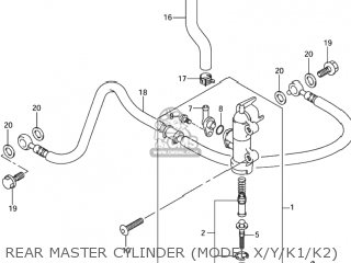 REAR MASTER CYLINDER (MODEL X/Y/K1/K2) - GSX1300R HAYABUSA 1999 (X) USA (E03)