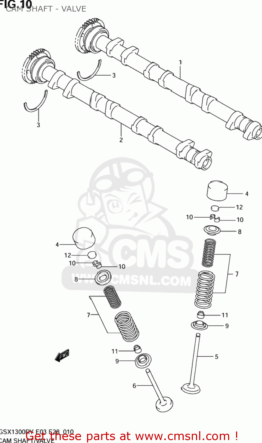 CAM SHAFT - VALVE GSX1300R HAYABUSA 2000 (Y) USA (E03)