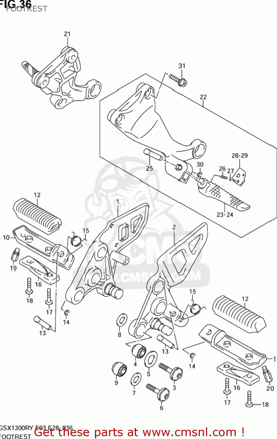 FOOTREST GSX1300R HAYABUSA 2000 (Y) USA (E03)