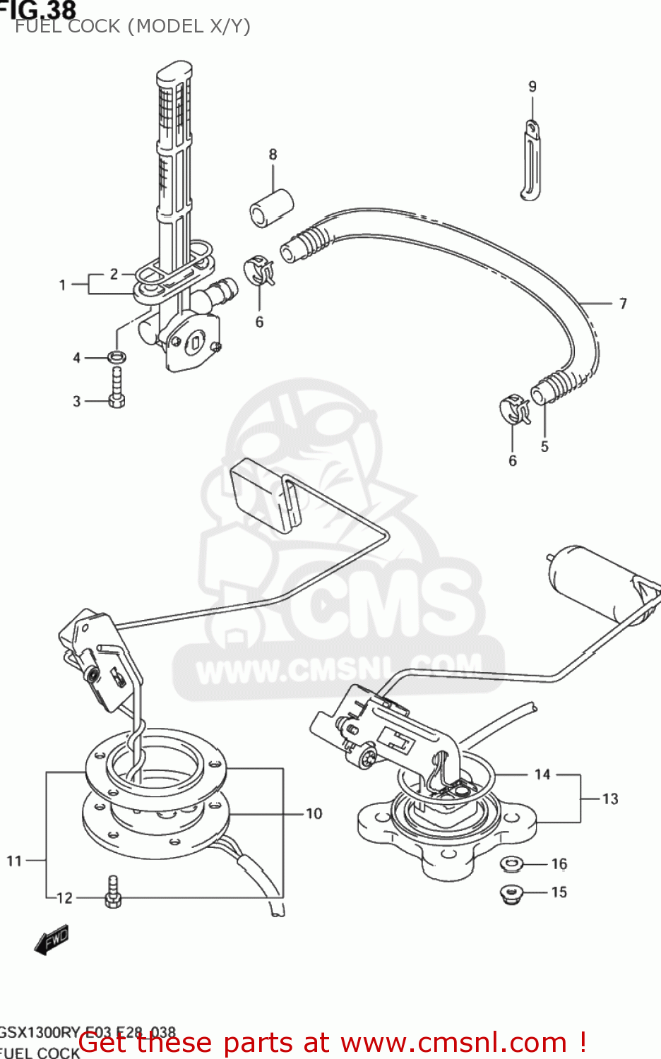FUEL COCK (MODEL X/Y) GSX1300R HAYABUSA 2000 (Y) USA (E03)