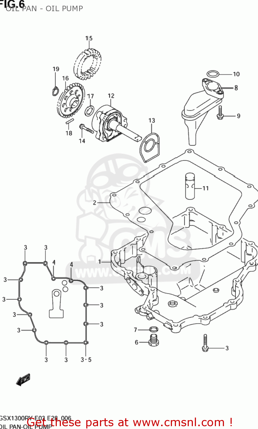 OIL PAN - OIL PUMP GSX1300R HAYABUSA 2000 (Y) USA (E03)