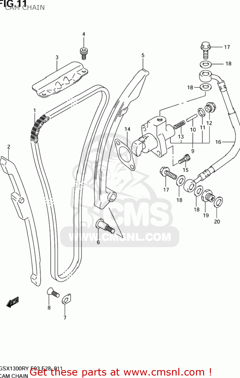 CAM CHAIN GSX1300R HAYABUSA 2001 (K1) USA (E03)
