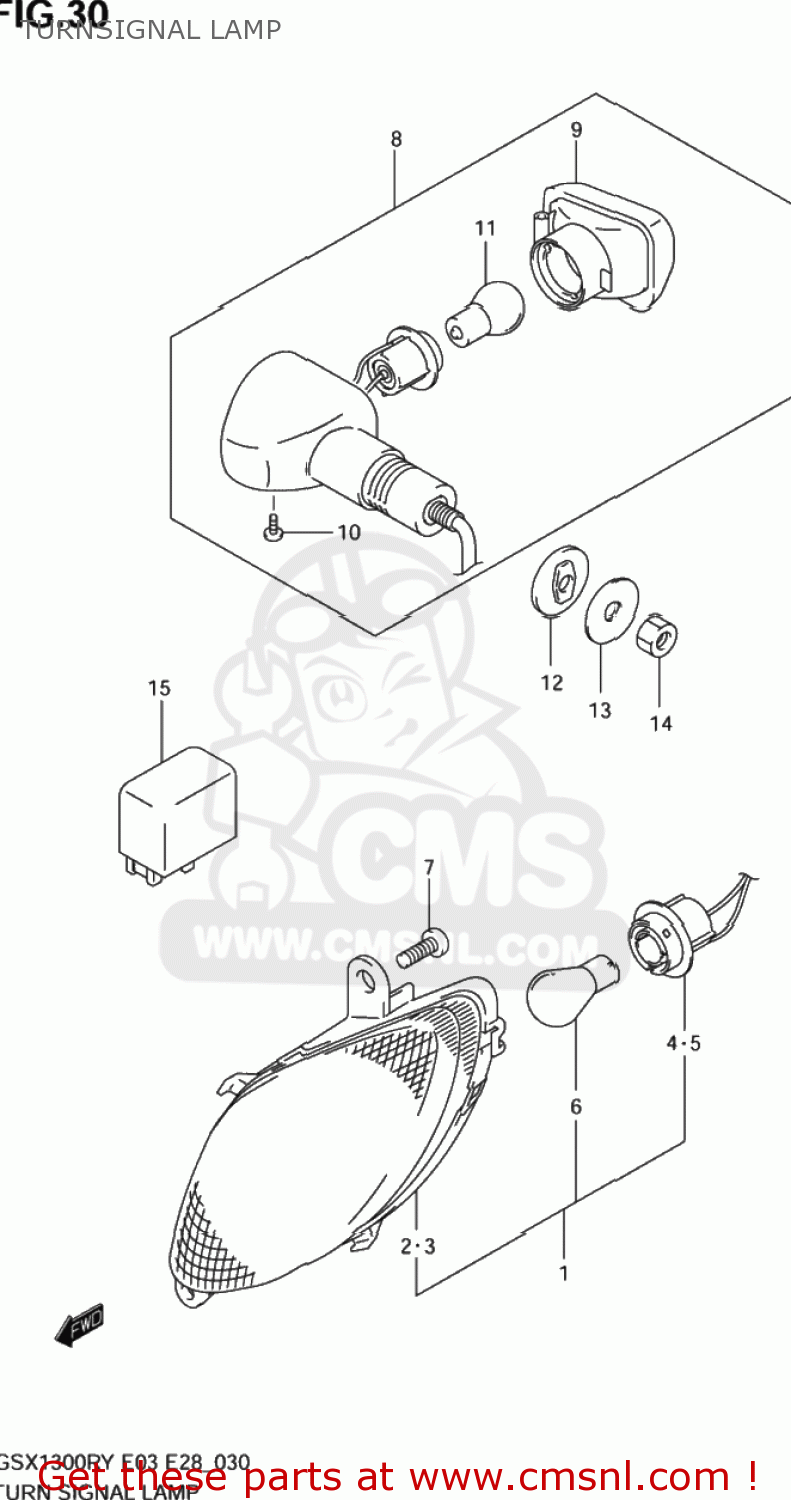 TURNSIGNAL LAMP GSX1300R HAYABUSA 2001 (K1) USA (E03)