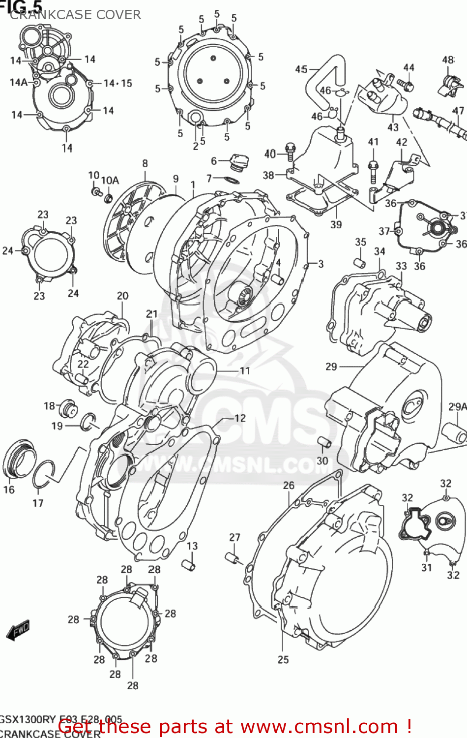 CRANKCASE COVER GSX1300R HAYABUSA 2002 (K2) USA (E03)
