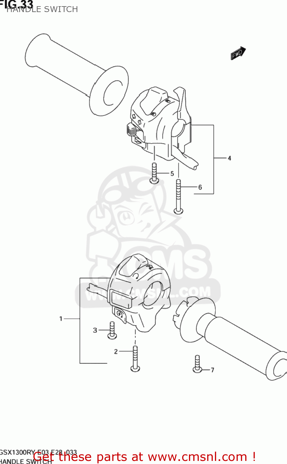 HANDLE SWITCH GSX1300R HAYABUSA 2002 (K2) USA (E03)