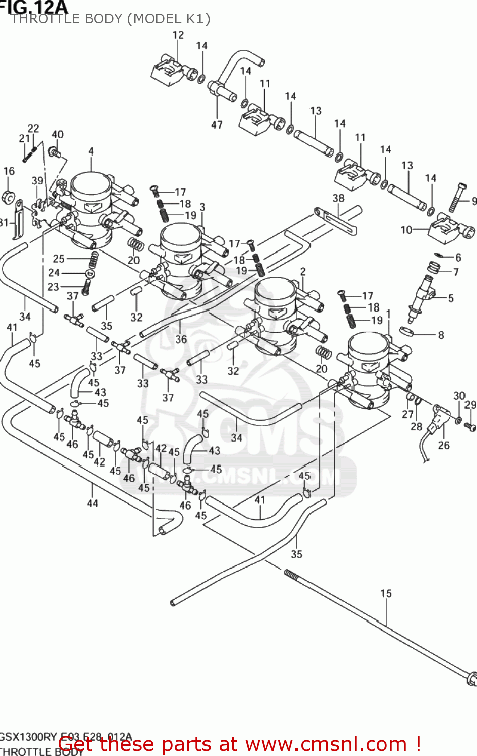 THROTTLE BODY (MODEL K1) GSX1300R HAYABUSA 2002 (K2) USA (E03)