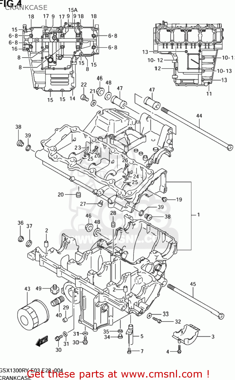 CRANKCASE GSX1300R HAYABUSA 2003 (K3) USA (E03)
