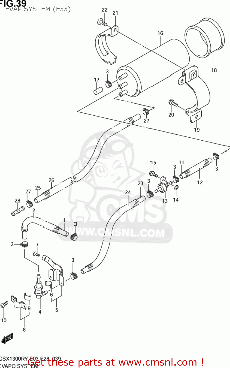 EVAP SYSTEM (E33) GSX1300R HAYABUSA 2003 (K3) USA (E03)