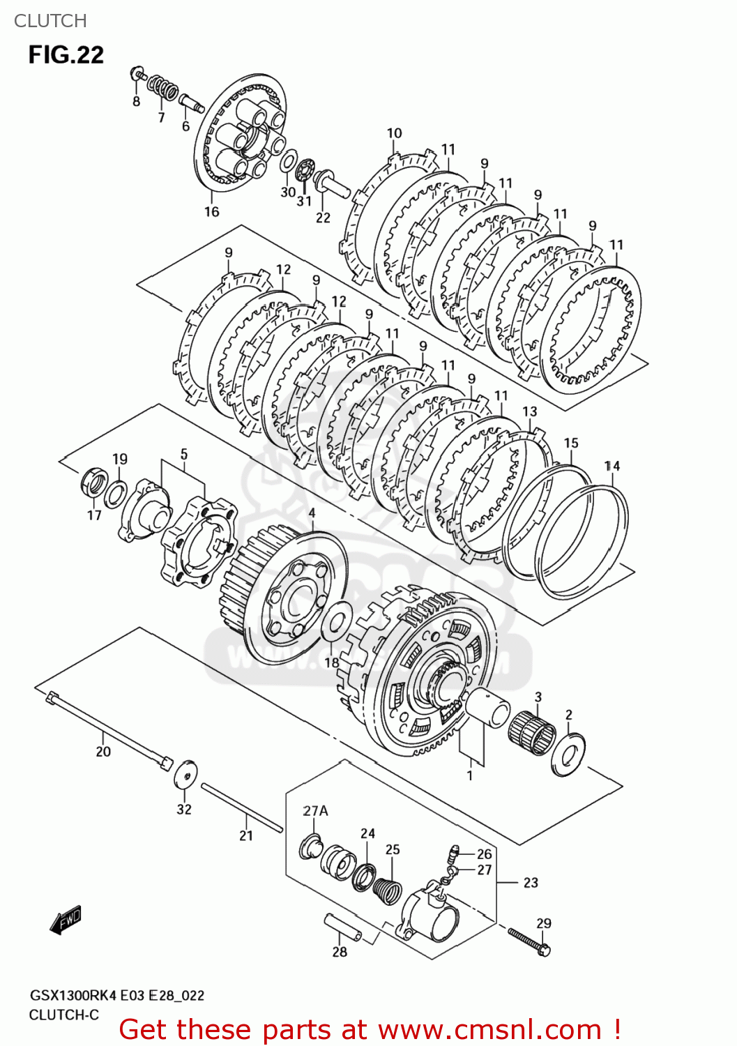 CLUTCH GSX1300R HAYABUSA 2004 (K4) USA (E03)