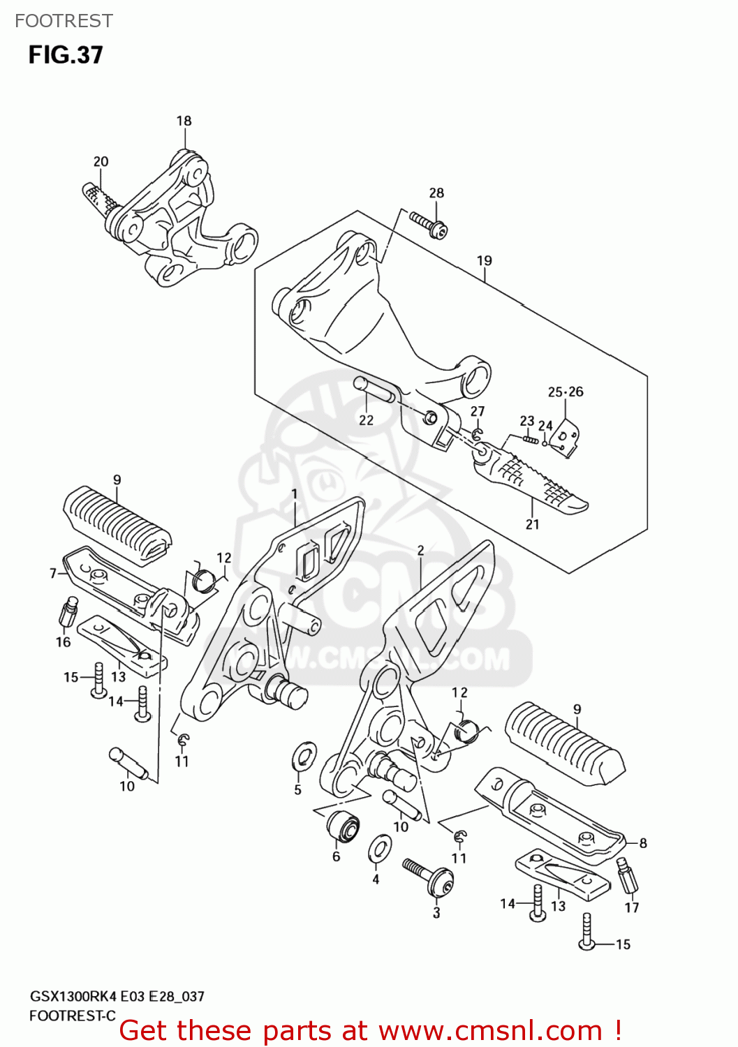 FOOTREST GSX1300R HAYABUSA 2004 (K4) USA (E03)