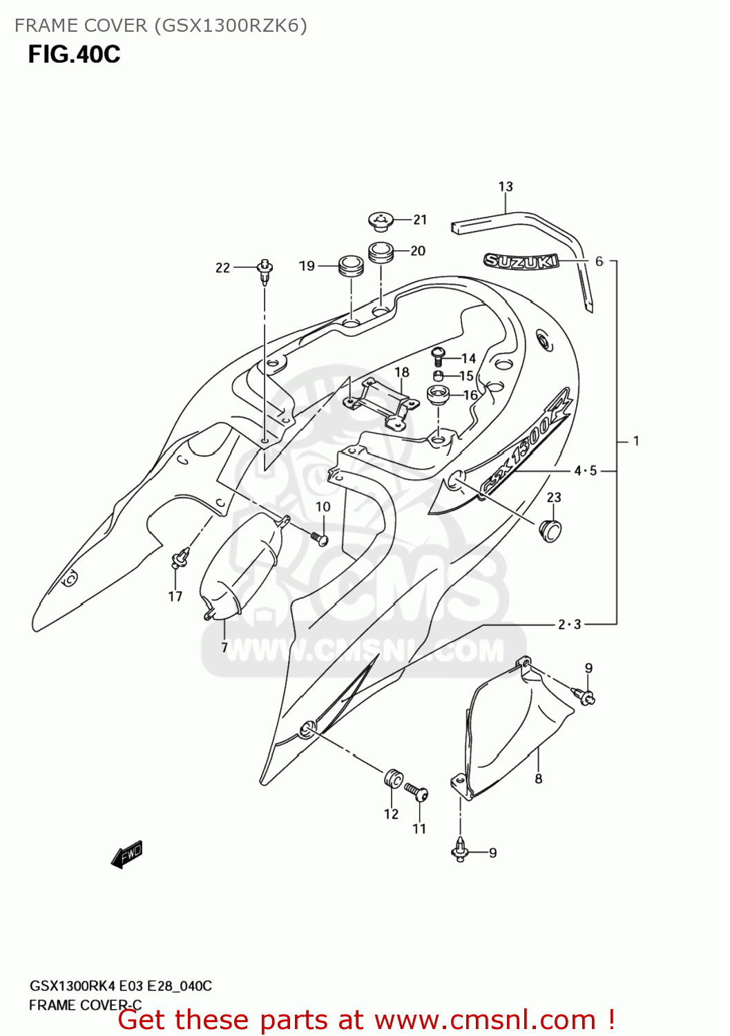 FRAME COVER (GSX1300RZK6) GSX1300R HAYABUSA 2004 (K4) USA (E03)