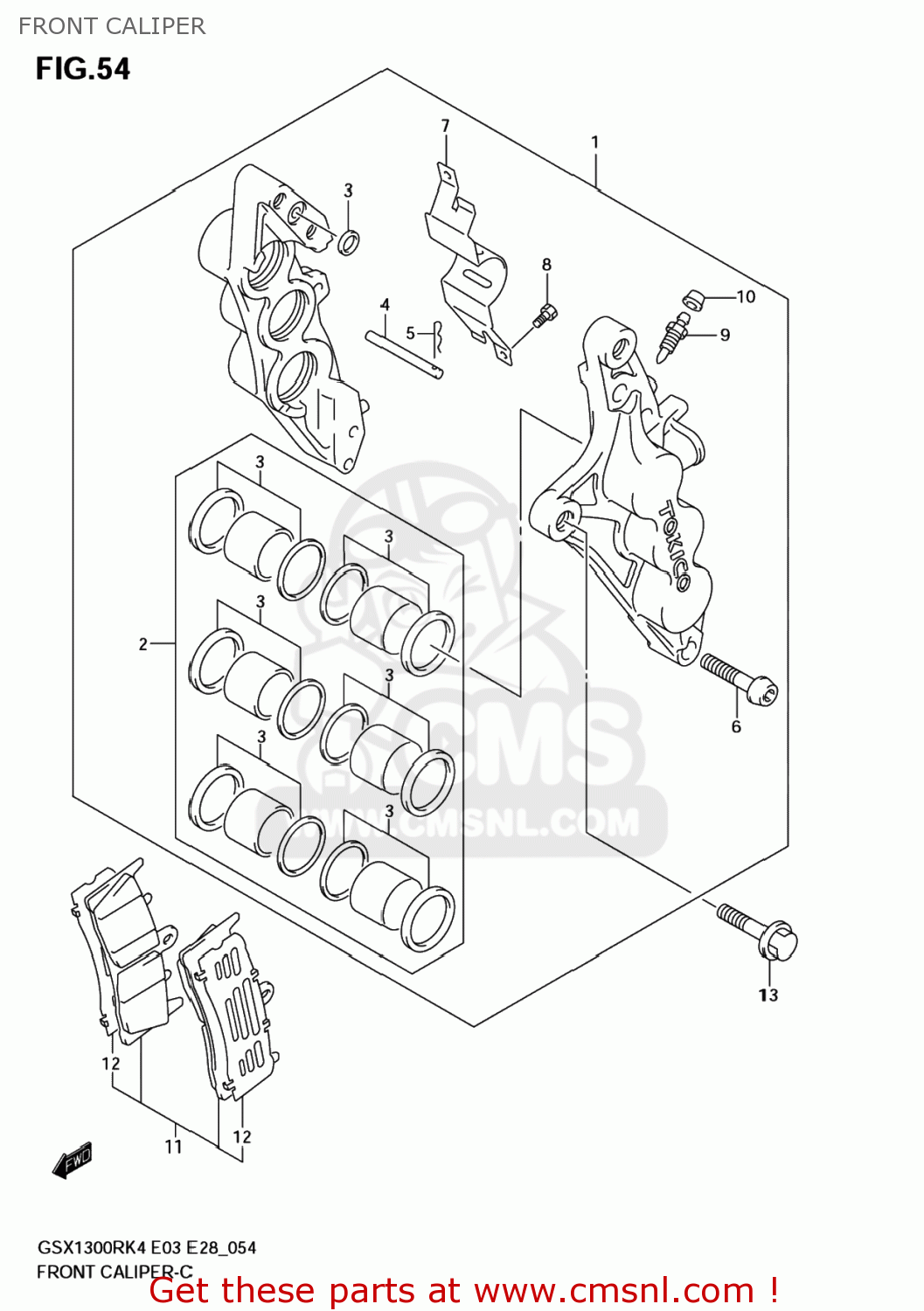 FRONT CALIPER GSX1300R HAYABUSA 2004 (K4) USA (E03)